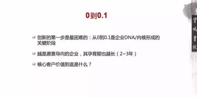 0到0.1卓越企業的孕育